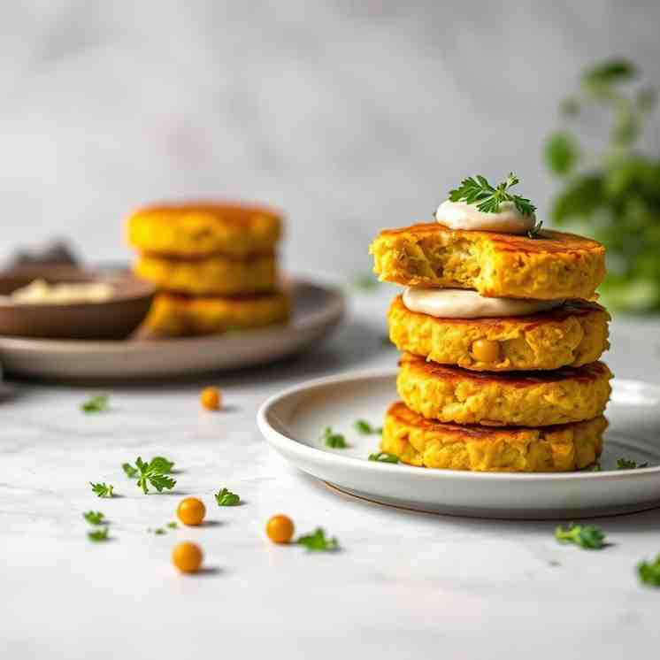 Spicy Yellow Pea Cakes - Easy Vegan Recipe